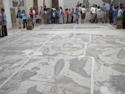 Floor mosaic on display in Antioch Mosaic Museum, in Iskenderun, Turkey