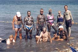 EMYR sailors, covered in Dead Sea Mud