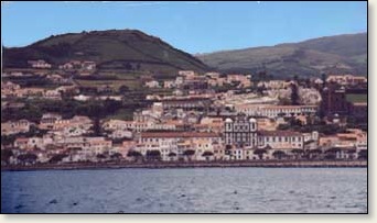 Faial's harbor, our first landfall