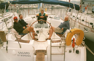 The crew of Sagapo relax after Marmaris race week