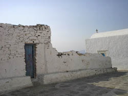 A facade overlooking the sea, in Mykonos, Greece