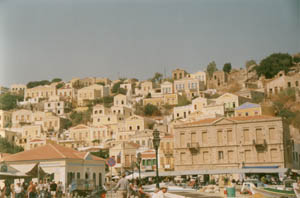 Looking at Symi Town, in Greece