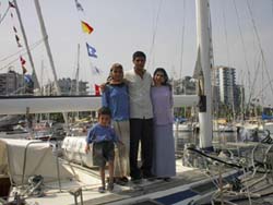A Turkish family was photographed aboard Valkyrie, in Mersin, Turkey