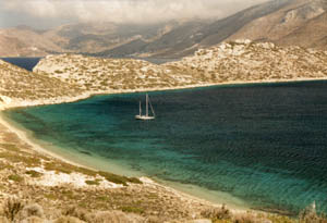 Valkyrie at Anchor- Amorgos, Greece